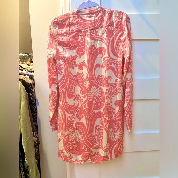 Boden dress, Evangeline viscose pink and off white Tunic Dress - Picture 4 of 7